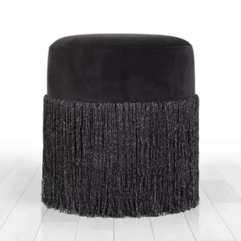 Fotoliu puf, Fluffe, 209FLF1258, Catifea, Negru imagine