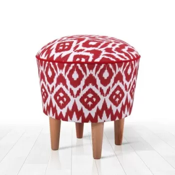 Fotoliu puf, Fluffe, 209FLF1259, Microfibra, Rosu alb imagine