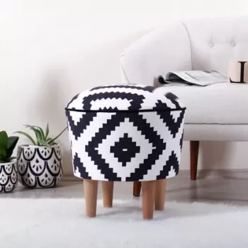 Fotoliu puf, Fluffe, 209FLF1260, Microfibra, Alb negru imagine