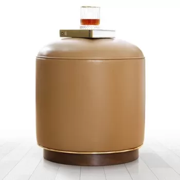 Fotoliu puf, Fluffe, 209FLF1261, Piele ecologica, Cafea imagine