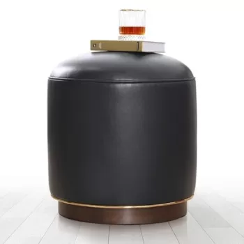 Fotoliu puf, Fluffe, 209FLF1264, Piele ecologica, Antracit imagine