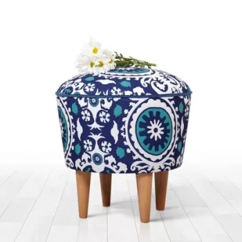 Fotoliu puf, Fluffe, 209FLF1273, Microfibra, Albastru alb imagine