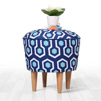 Fotoliu puf, Fluffe, 209FLF1274, Microfibra, Albastru alb imagine