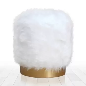 Fotoliu puf, Fluffe, 209FLF1276, Poliester, Alb imagine