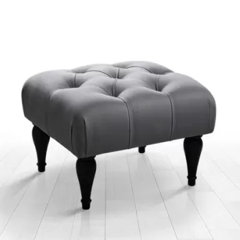 Fotoliu puf, Fluffe, 209FLF1290, 50% Bumbac / 50% Catifea, Gri imagine