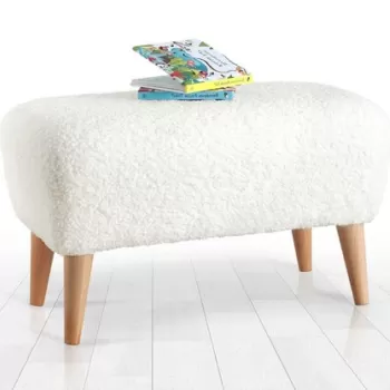 Fotoliu puf, Fluffe, 209FLF1317, Blana artificiala, Alb imagine