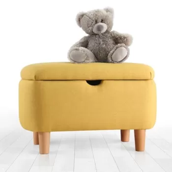 Fotoliu puf, Fluffe, 209FLF1321, 50% Bumbac / 50% Catifea, Galben imagine