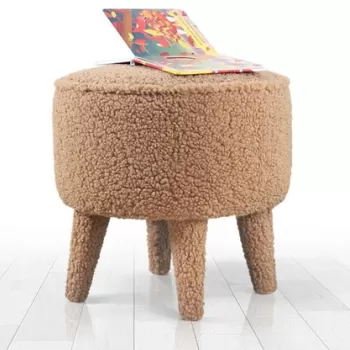 Fotoliu puf, Fluffe, 209FLF1324, Blana artificiala, Maro imagine