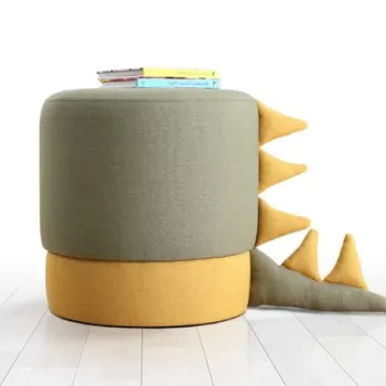 Fotoliu puf, Fluffe, 209FLF1328, 50% Bumbac / 50% Catifea, Verde imagine