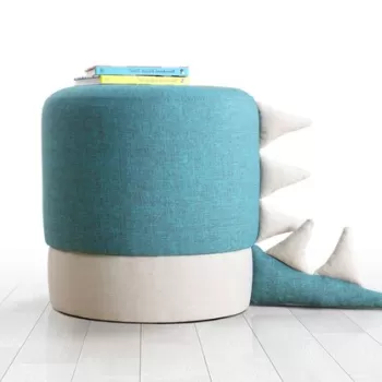 Fotoliu puf, Fluffe, 209FLF1329, 50% Bumbac / 50% Catifea, Albastru imagine