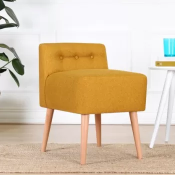 Fotoliu puf, Fluffe, 209FLF1336, Bumbac, Galben mustar imagine