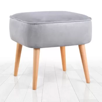 Fotoliu puf, Fluffe, 209FLF1343, Catifea, Gri deschis imagine