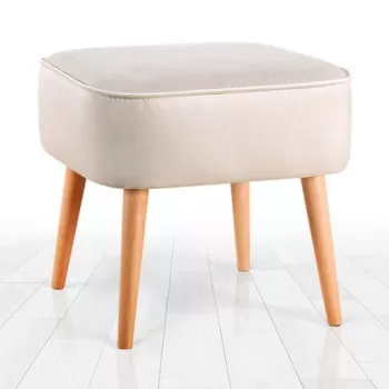 Fotoliu puf, Fluffe, 209FLF1346, Catifea, Crem imagine