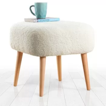 Fotoliu puf, Fluffe, 209FLF1353, Blana artificiala, Alb imagine