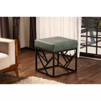 Fotoliu puf, Grace, 591GRC1125, Metal, Verde imagine