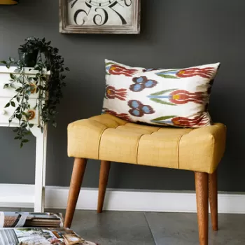 Fotoliu puf, Zeon, 558ZEN1339, Lemn, Galben imagine