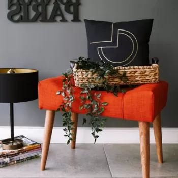 Fotoliu puf, Zeon, 558ZEN1341, Lemn, Caramiziu imagine