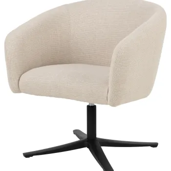 Fotoliu Ramsey, Actona, 72x66x76 cm, rotativ, tesatura structurata/otel, bej imagine