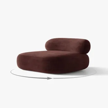 Fotoliu rotativ, Aura, Micadoni Home, 84x91x73 cm, tesatura Chenille, maro cherrywood imagine