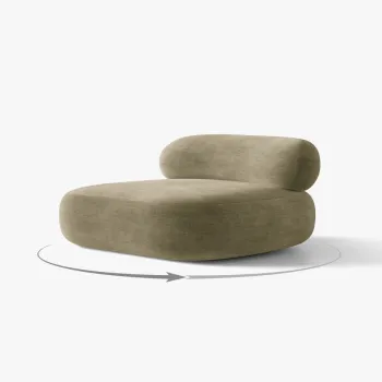 Fotoliu rotativ, Aura, Micadoni Home, 84x91x73 cm, tesatura Chenille, verde oliv deschis imagine