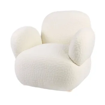 Fotoliu Sieste, Homla, 96.5x90x79 cm, MDF/poliester, ecru imagine