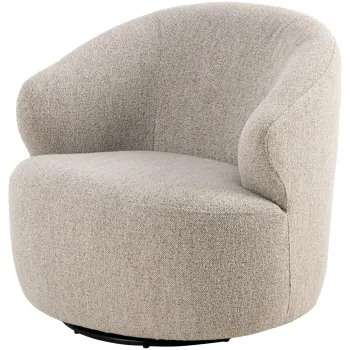 Fotoliu Westport, Actona, 80x80x76.5 cm, rotativ, tesatura Boucle/otel, bej imagine