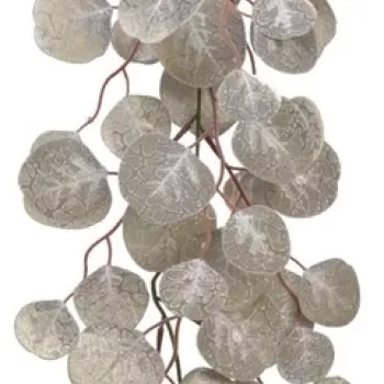 Ghirlanda decorativa Broad Leaves, Decoris, 18x1.2x150 cm, plastic, argintiu imagine