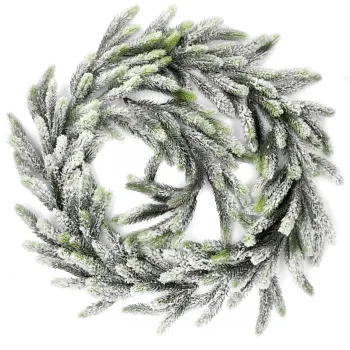Ghirlanda decorativa Dula, Homla, 190x15 cm, plastic, alb/verde imagine
