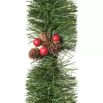 Ghirlanda decorativa Pinecone & Berry, Decoris, 270 cm, PVC, verde imagine