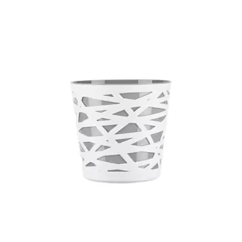 Ghiveci bicolor Beti, 13 cm, plastic, gri/alb imagine