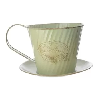 Ghiveci Cup, Decoris, 23x20x13 cm, zinc, verde imagine