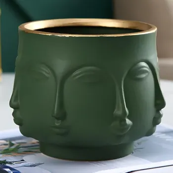 Ghiveci, CY0392, 20x12x20 cm, Poliester, Verde imagine