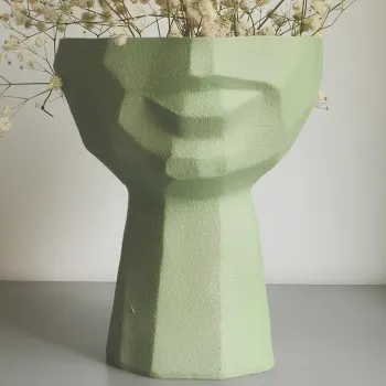 Ghiveci, CY0443, 15x18x15 cm, Poliester, Verde imagine