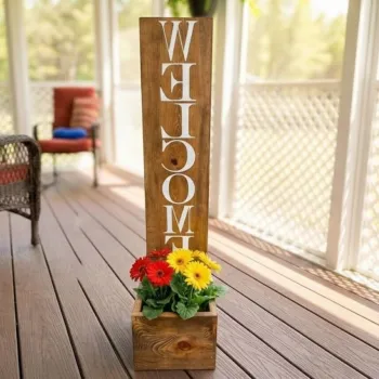 Ghiveci decorativ de gradina, Huhu656, 22x100x18 cm, Maro inchis imagine