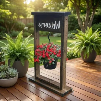 Ghiveci decorativ de gradina, Huhu657, 55x100 cm, Maro inchis imagine