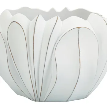 Ghiveci Gardy, Mauro Ferretti, 34.5x34.5x23.5 cm, polirasina, alb antic imagine