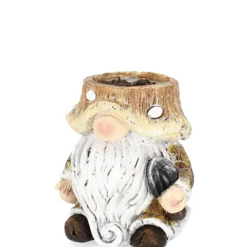 Ghiveci Hansel Gnome, Bizzotto, 24.5x21.5x26.5 cm, magneziu, maro imagine