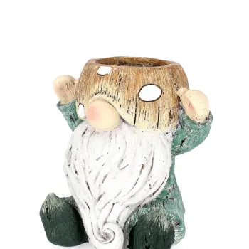 Ghiveci Hansel Gnome, Bizzotto, 29.5x24x29.5 cm, magneziu, verde imagine