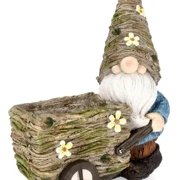 Ghiveci Hansel Gnome, Bizzotto, 37x20x47.5 cm, magneziu, maro imagine
