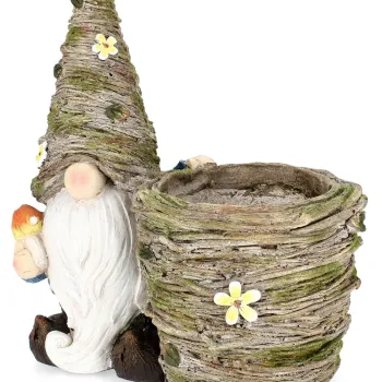 Ghiveci Hansel Gnome, Bizzotto, 38x28x44 cm, magneziu, maro imagine