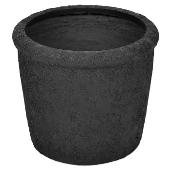 Ghiveci Xl Crete, 52x45 cm, polirasina/pulbere de piatra naturala, negru imagine