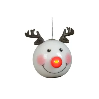 Glob cu LED Reindeer, Decoris, 8.5x7.5x8.2 cm, spuma, cu baterii, multicolor imagine