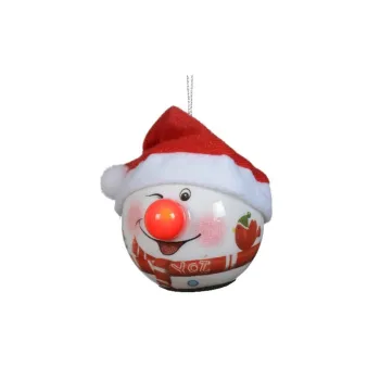 Glob cu LED Winking Snowman, Decoris, 8.5x7.5x8.2 cm, spuma, cu baterii, multicolor imagine