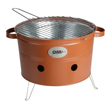 Gratar BBQ Bucket, 34.5x20 cm, metal, portocaliu mat imagine