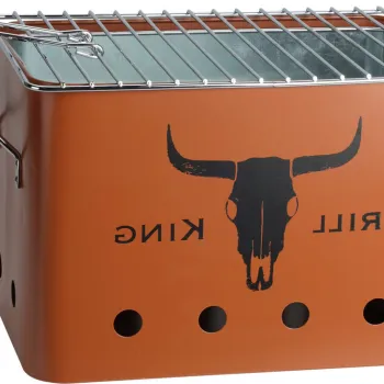 Gratar dreptunghiular Grill King, 32 x 20 x 20 cm, metal, portocaliu mat imagine