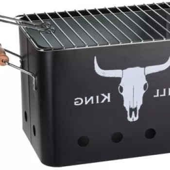 Gratar dreptunghiular Grill King, 32x20x20 cm, zinc, negru imagine