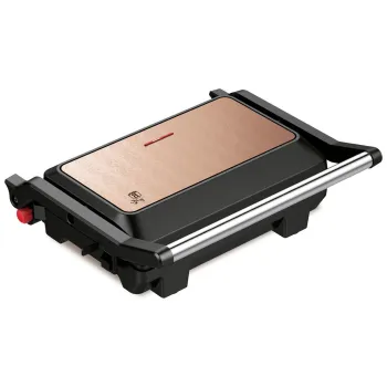Gratar electric Berlinger Haus, Rose Gold, 1000W, 23x14.5 cm, roz/negru imagine