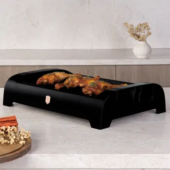 Gratar electric de masa Berlinger Haus, Black Rose, 1500W, 37x24 cm, aluminiu turnat, negru imagine
