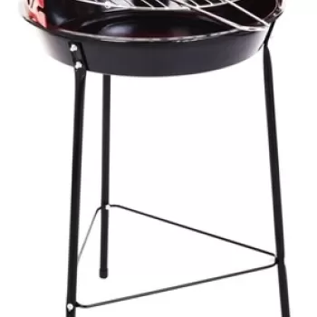 Gratar fix cu 3 picioare BBQ Half open, O33 cm, metal, rosu imagine