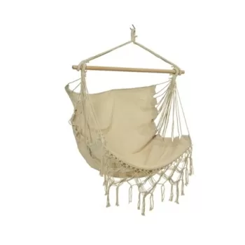 Hamac tip scaun Boho, Decoris, 30x130x100 cm, bumbac, crem imagine